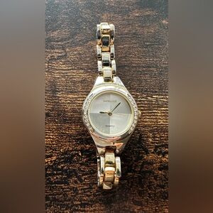 Women's Gold-Tone Watch with Crystal Accents